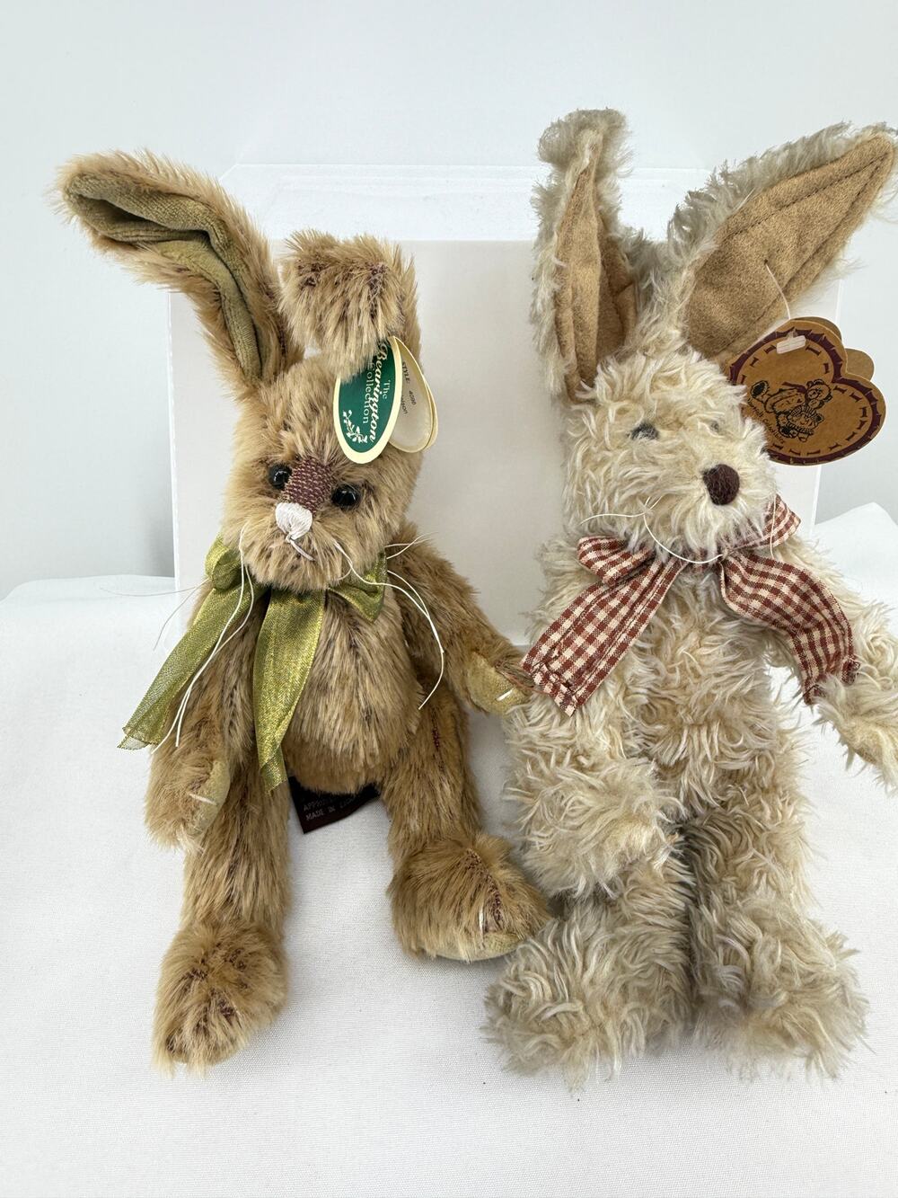 Vintage Plush Bunny Rabbit Pair Bearington Nelson Heartfelt Collectibles Easter